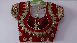 Bridal Lehenga blouse back neck designEmbroidery blouse designcutting and stitching [upl. by Reisinger]