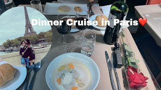 VLOG 1Bateaux Parisiens Dinner cruise on Seine River Ăn tối lãng mạn trên sông Seine nước Pháp [upl. by Asserak997]