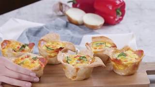 Cheesy Bacon Muffin Tin Breakfast Quiches [upl. by Lindbom847]