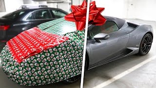 CHRISTMAS WRAPPING LAMBORGHINI PRANK [upl. by Yrro]