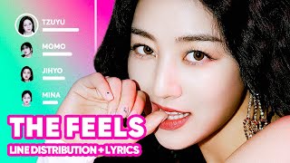 TWICE  The Feels Korean ver Line Distribution  Lyrics Karaoke PATREON REQUESTED [upl. by Neirad20]