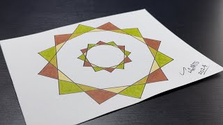 Sketching a Geometric Patterns Design  Tessellation Art  Amazing Math  Agile • Easy • Quick Steps [upl. by Domineca451]