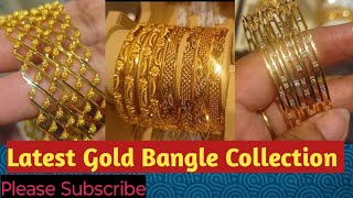 Latest gold bangle designs New gold bangle collection BharathiTalks [upl. by Enitsyrk997]