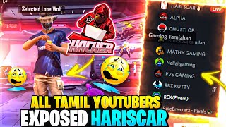 😭 All Tamil Youtubers Exposed Hariscar 😥 REG  PANEL  FREEFIRE [upl. by Winther]