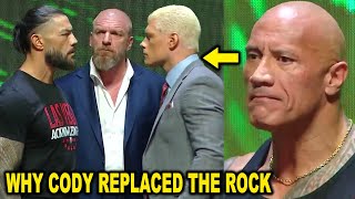 Why Cody Rhodes Replaced The Rock at WrestleMania 40 as WWE Announces Roman Reigns vs Cody Rhodes [upl. by Pokorny]