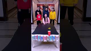 Who Is The Best At The Cup Pushing Challenge Funnyfamily Partygames [upl. by Marty]