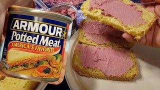 Potted Meat on Bread  spreadable canned meat [upl. by Lillith]