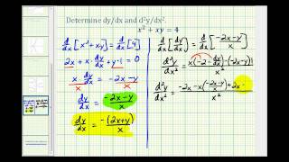 Ex Implicit Differentiation to Determine a Second Derivative [upl. by Joacimah]