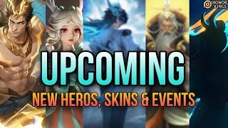 HOK UPCOMING NEW HEROS amp SKINS IN GLOBAL SERVER  Honor of Kings [upl. by Clorinda327]