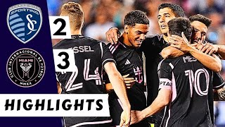 Sporting KC vs Inter Miami Highlights 23 messi suarez gomez thommy [upl. by Animrac]