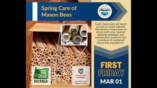 First Friday  Spring Care of Mason Bees [upl. by Razal]