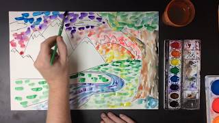 Elementary Art Project  Impressionist Landscape [upl. by Ayotaj20]