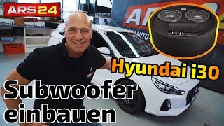 Hyundai i30 AktivSubwoofer nachrüsten I Gladen RS 08 RB Dual Aktiv [upl. by Aytida]