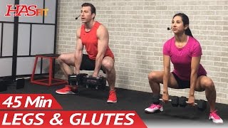 45 Min Butt and Legs Workout for Women amp Men  Home Leg Glutes Butt and Thigh Workout w Dumbbells [upl. by Ssilem778]