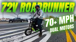 This Electric Mini Bike is INSANELY FAST 72V Roadrunner  Dual Fardrivers [upl. by Eldoria]