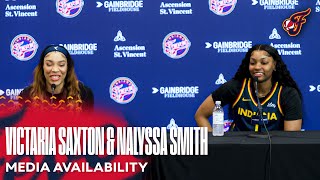 Victaria Saxton amp NaLyssa Smith Media Availability  Indiana Fever Media Day [upl. by Swinton]