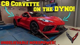 2020 C8 CORVETTE on the DYNO WAY higher horsepower and torque than GM is reporting [upl. by Ainek]