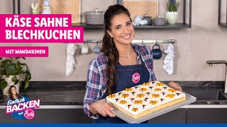 Käse Sahne Blechkuchen  Cremige Leichtigkeit 🍰​ [upl. by Klump789]