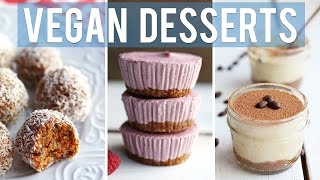 3 EASY VEGAN DESSERTS  Collab wHealthNut Nutrition [upl. by Juliane880]