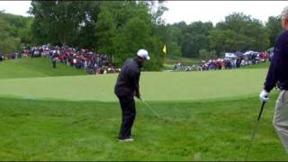 Tiger Woods wins it all in a chipoff at the Memorial Skins Game 2009 [upl. by Anavlis]