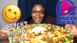 Copycat Taco Bell Nacho Fries Mukbang  Loaded Nacho Fries [upl. by Eugenia]