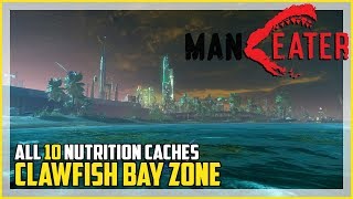 Maneater Crawfish Bay All Nutrition Cache Locations Guide [upl. by Epul242]