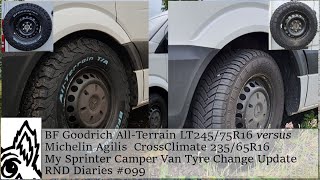 BFGoodrich AllTerrains vs Michelin Agilis CrossClimates Camper Van Tyre Update RND Diaries099 [upl. by Holloway]