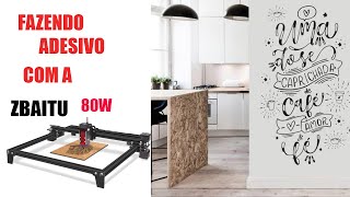 CNC LASER ZBAITU 80W FAZENDO ADESIVO [upl. by Nnyllaf616]