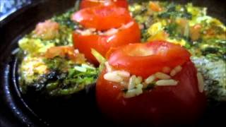 tajine poisson au tomate farcis طاجين السمك بالطماطم معمرة fish tagine stuffed tomato [upl. by Adaj]