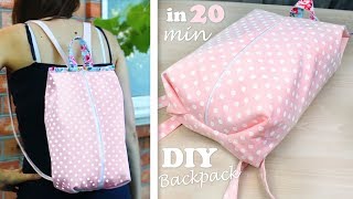 DIY ZIPPER BACKPACK WITHOUT PATTERN  Fast Way to Make Fashion Backpack [upl. by Janessa]