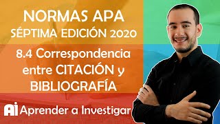 📡 84 Correspondencia entre citas y bibliografía  Citar con normas APA 2019 Aprender a investigar [upl. by Annehs]