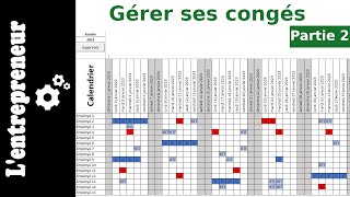 2 Gestionnaire de congés sur Excel  Les formules [upl. by Mcdade]