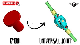 Universal Joint in SolidworksPinAutocad3D Model akd cad solidworks [upl. by Redfield649]