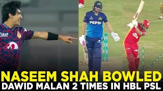 Naseem Shah Bowled Dawid Malan 2 Times in HBL PSL  M2A1A [upl. by Barbie]