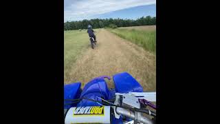 blaster and yz85 wheelies and race [upl. by Ardnasac375]