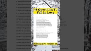 36 questions to fall in love [upl. by Nylevol757]