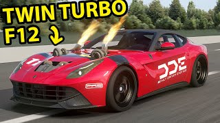 INSANE DDE 2000 HP FERRARI TWIN TURBO F12 Mod  Assetto Corsa Driving [upl. by Erdnassac]