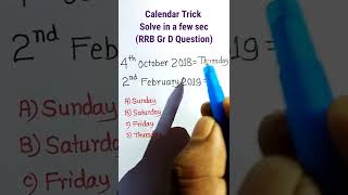 Calendar Trick  Reasoning Classes  Reasoning Questions  Math Trick shorts [upl. by Ahsille]