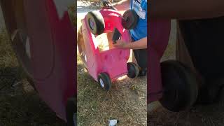 Little Tikes Cozy Coupe Footrest DIY [upl. by Arba]