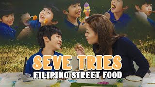 Seve Tries Filipino Street Food  Toni Gonzaga [upl. by Ydollem177]