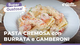 PASTA CREMOSA con BURRATA e GAMBERONI una ricetta perfetta per le feste gustosa e facilissima 😍🦐🤤 [upl. by Lugo]