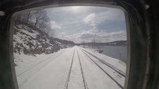 Amtrak Hudson Line Train 281 Poughkeepsie to Rhinecliff w Snow [upl. by Nnayelhsa]