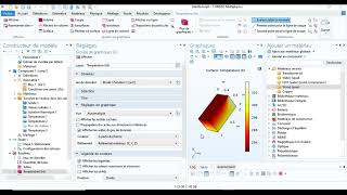 Etude du transfert de chaleur sur une paroi faite en bois sur comsol [upl. by Anael216]