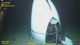 Titan Footage Shows Submersible 990 Feet From Titanic [upl. by Nihcas591]