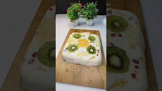 How To Make Fruit Milk China Grass easy milk dessert recipes easy dessert milk fruit custard [upl. by Ahsuatal]