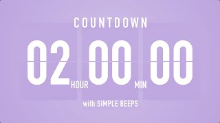 2 Hours Countdown Flip Clock Timer  Simple Beeps 🫐 🔔 [upl. by Neyr191]