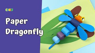 Easy Dragonfly Craft  How To Make Paper Dragonfly Craft [upl. by Gillette]