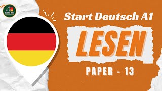 Goethe Zertifikat A1 exam Test  Paper  13  Lesen mit Lösungen  MASTER in German Language A1 [upl. by Yendys]