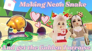 Making NEON GARDEN SNAKE And GETTING The New GOLDEN TORTOISEAdopt MeRoblox [upl. by Kirbie394]