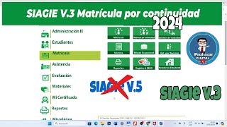 Matricula por continuidad 2024 SIAGIE V3 [upl. by Kristofor]